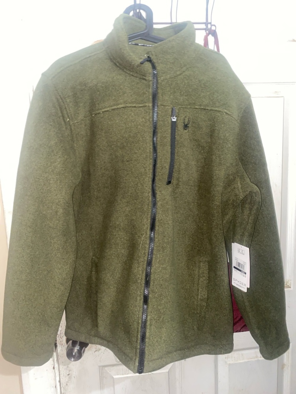 Spyder Olive Green Men's Zip-Up Fleece Jacket